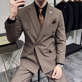 灰墙景2025秋季套装修身休闲商务大码男士礼服A311-SJT9011-P290，男装西服套装，电商A311