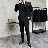 灰墙景2025秋季套装修身休闲商务大码男士礼服A311-SJT9013-P290，男装西服套装，电商A311