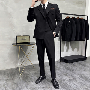 灰墙景 2025秋季套装修身休闲商务大码男士礼服A311-SJT9013-P290图片