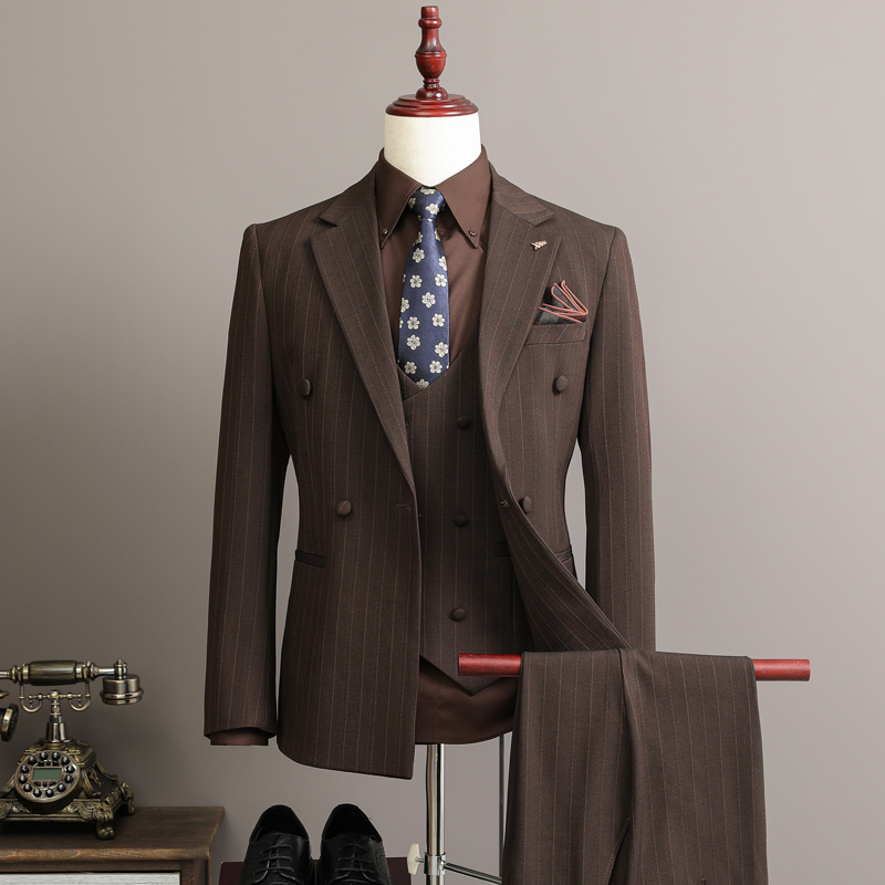 25春季新平铺景西服套装男士三件套结婚休闲英伦SJT9997-P285，男装西服，电商A311