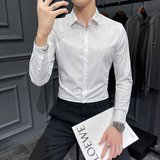 21春款长袖衬衫男士韩版修身帅气衬衣新款潮流衬衫装CS8861-P68，男装衬衫，电商A311