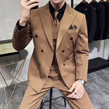 灰墙景2025秋季套装修身休闲商务大码男士礼服A311-SJT9013-P290，男装西服套装，电商A311