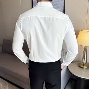 新中式立领长袖衬衫男秋季韩版修身潮流男装A311-CSG1119-P50图片