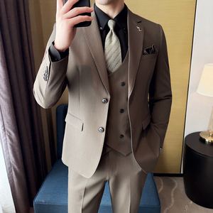 酒店景 2025春季新款西服套装男士三件套结婚A311-SJT9002-P285图片