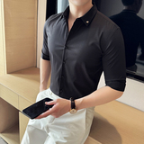 2025春季青年纯色修身衬衫男长袖商务休闲衬衣A311-CSC2401-P53，男装衬衫，电商A311