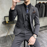 新郎西服套装男士三件套结婚礼服休闲正装帅气小西装SJT9905-P285，男装西服套装，电商A311