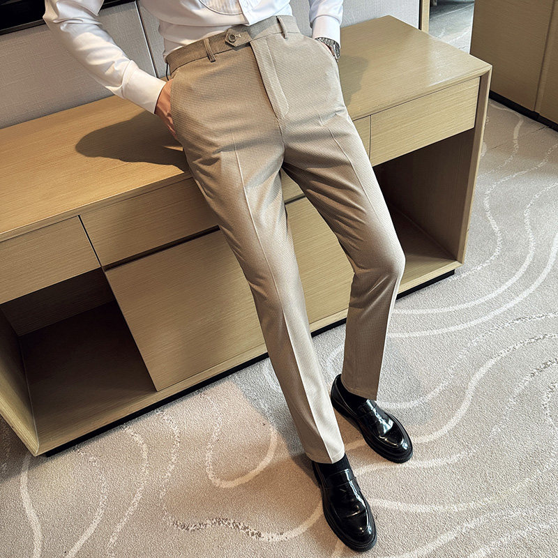 2025春季新款裤子高级感小脚修身休闲西裤男A311-DK9993-P75,男装西裤,电商A311