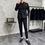 灰墙景2025春季西装套装修身休闲商务大码西服A311-SJT9962-P285，男装西服，电商A311