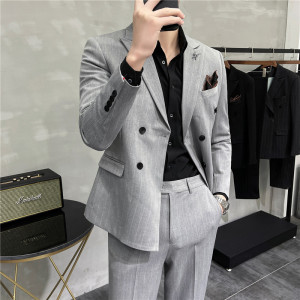 2025秋冬新款西装套装修身休闲商务大码工西服礼服LJT6833-P210图片