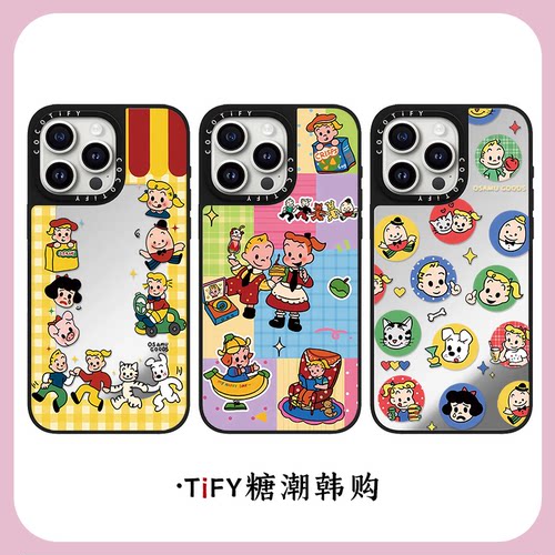 C家原田治OSAMUGOODS插画适用苹果16promax17手机壳iphone15保护套14pro镜面MagSafe磁吸13卡通12可爱11情侣