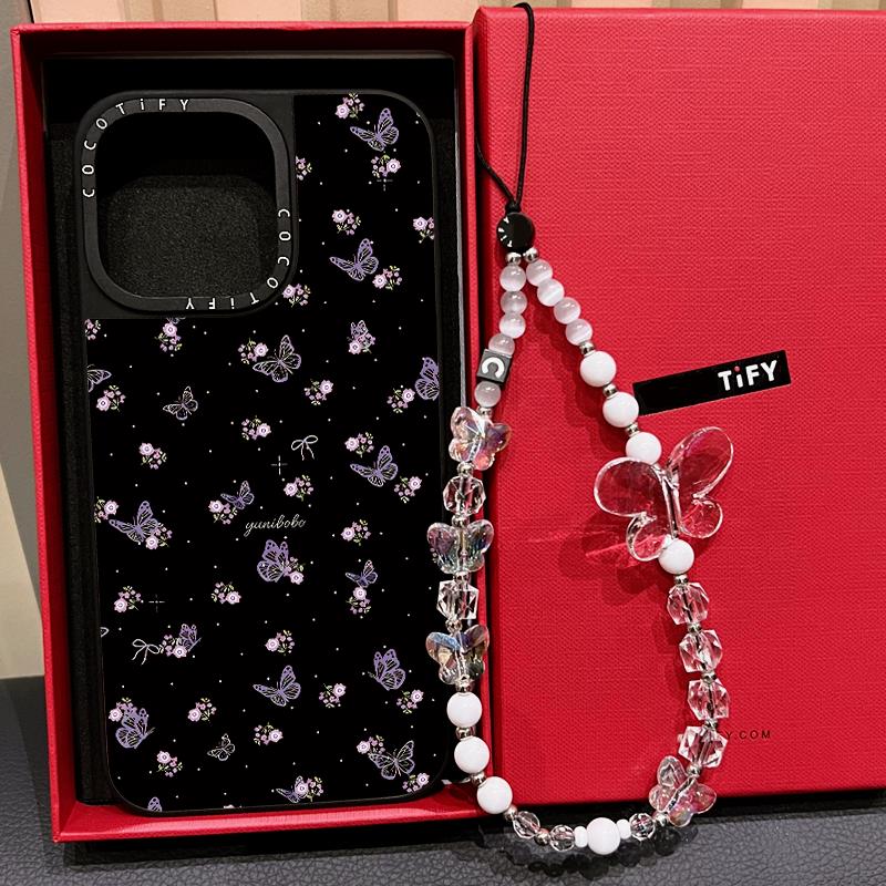 C家碎花紫色蝴蝶适用苹果16promax17手机壳iphone15镜面MagSafe磁吸14pro镂空水彩集合13/12/17PRO保护套女17