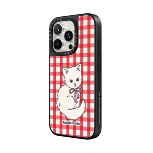 CASE 15pro潮牌16软胶13网红12中国风15化妆镜14卡通格子猫咪 C家适用iPhone苹果16promax手机壳16plus 16pro
