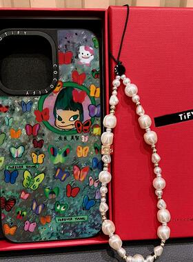 C家奈良美智涂鸦女孩适用苹果16promax/17PRO手机壳iphone15镜面MagSafe磁吸14pro保护套13卡通搞怪12/17