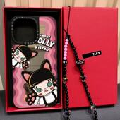 C家镜面MagSafe磁吸波浪莫莉MOLLY猫咪耳朵适用iphone16pro17P手机壳15promax苹果14艺术时尚 13卡通12可爱11