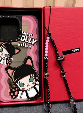 C家镜面MagSafe磁吸波浪莫莉MOLLY猫咪耳朵适用iphone16pro17P手机壳15promax苹果14艺术时尚13卡通12可爱11