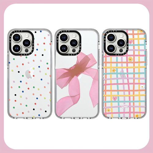 C家彩色波点菱格粉蝴蝶结适用iphone16promax手机壳15pro苹果14plus小清新系列13日韩ins网红17PROMAX磁吸女