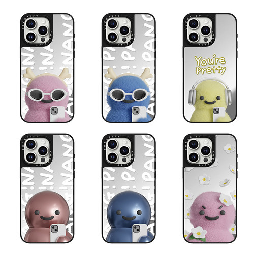 毛绒小恐龙PETTY DUST适用iphone16手机壳15promax苹果14pro镜面MagSafe磁吸13/17P保护套12雪允Liz同款18PRO