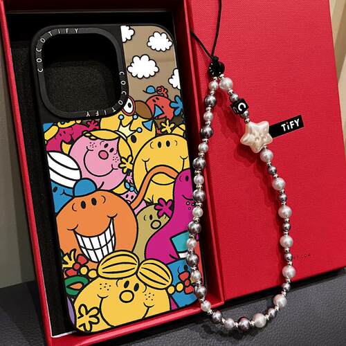 C家奇先生妙小姐笑脸适用iphone16promax手机壳15pro苹果14保护套13镜面MagSafe磁吸12卡通17PROMAX趣味plus