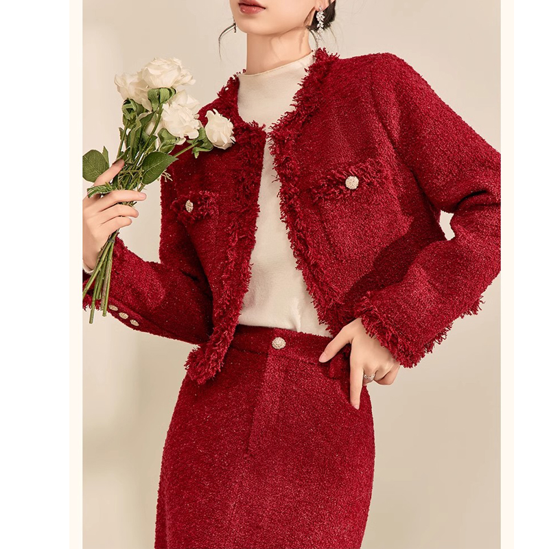 【烈焰】订婚礼服小香风套装秋冬高端新中式新娘结婚回门便装