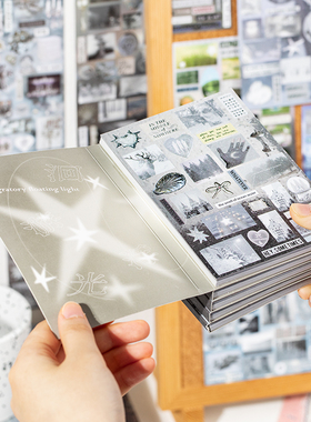 30张古早风切膜贴纸书 高级质感梦核元素手帐DIY拼贴装饰素材贴画