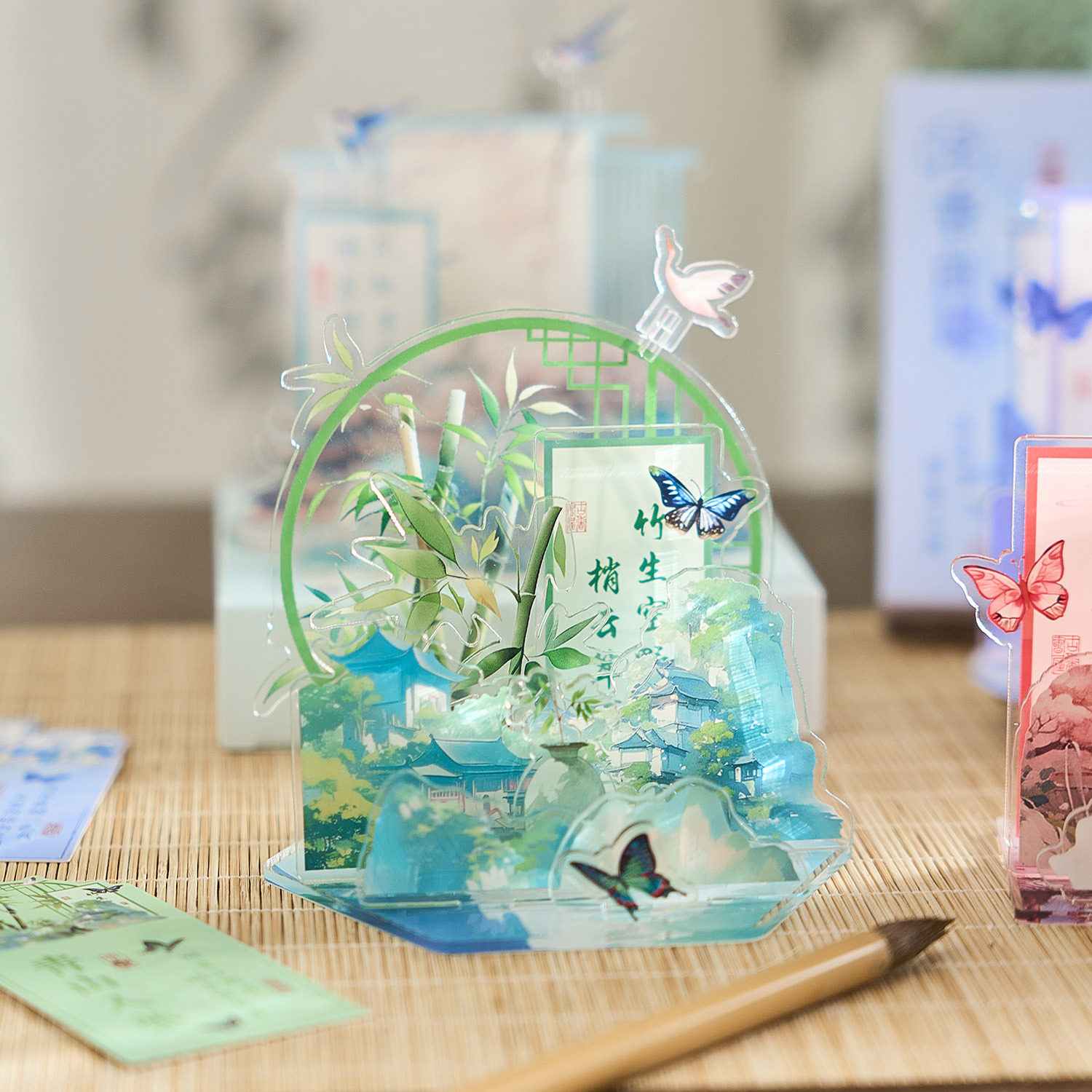 青山入梦国风DIY亚克力立牌摆件