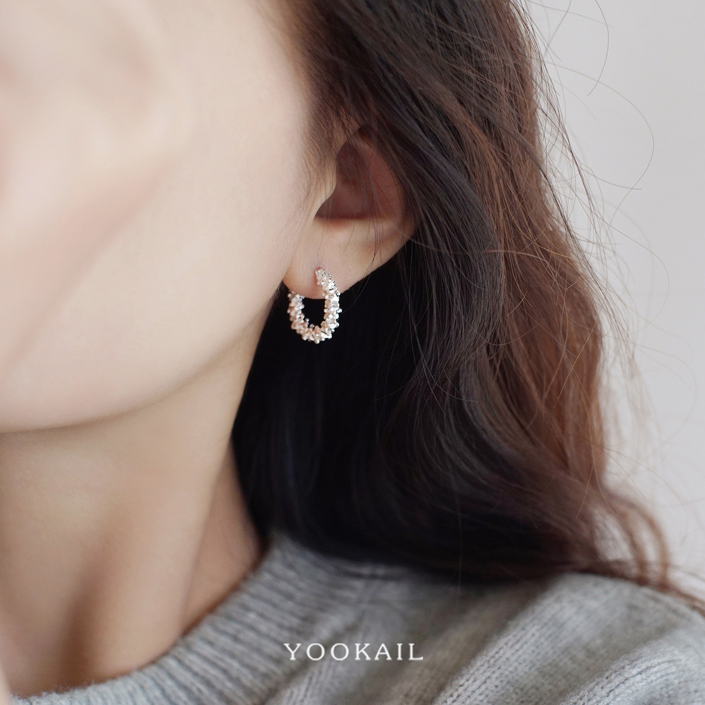 柚卡 碎银子素圈耳环2025新款爆款高级感独特漂亮耳饰方圆脸耳钉,饰品/流行首饰/时尚饰品新,耳环,淘宝优惠券,粉丝福利购,淘宝优惠卷