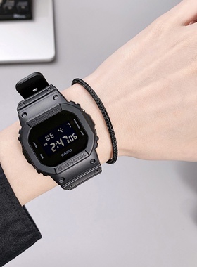 CASIO卡西欧G-SHOCK系列方块电子运动手表男女潮DW-5600BB-1/BBN