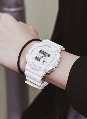 casio卡西欧g-shock白武士白虎运动防水月相手表男女GAX-100A-7A