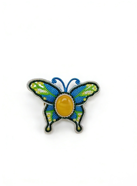 手工编织项链蝴蝶胸针蜡线领扣民族风百搭颈链