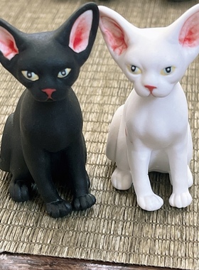 德文猫咪陶瓷摆件高温制作