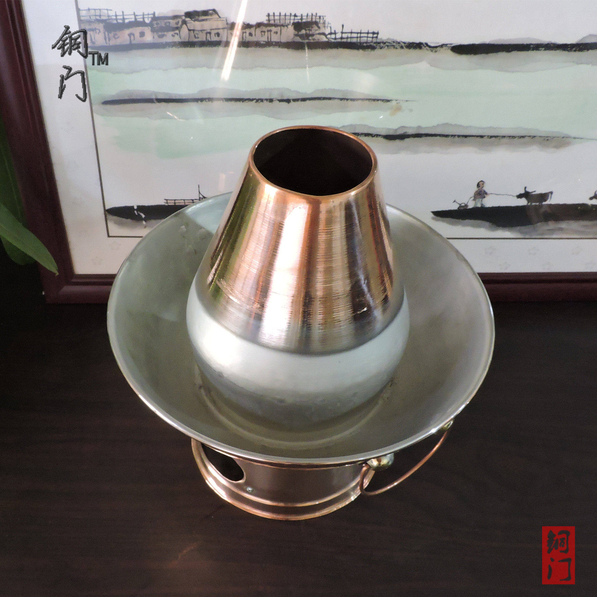 老北京铜火锅纯铜老式木炭紫铜加厚家用涮羊肉涮肉锅