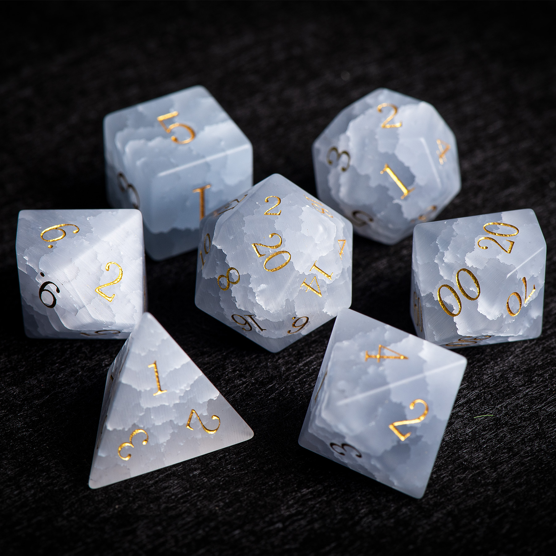 爆裂灰色猫眼石dnd宝石骰子