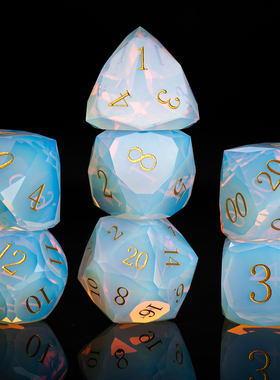 新款钻石多面工艺蛋白石宝石骰子dnd骰子甩子coc跑团骰子多面骰