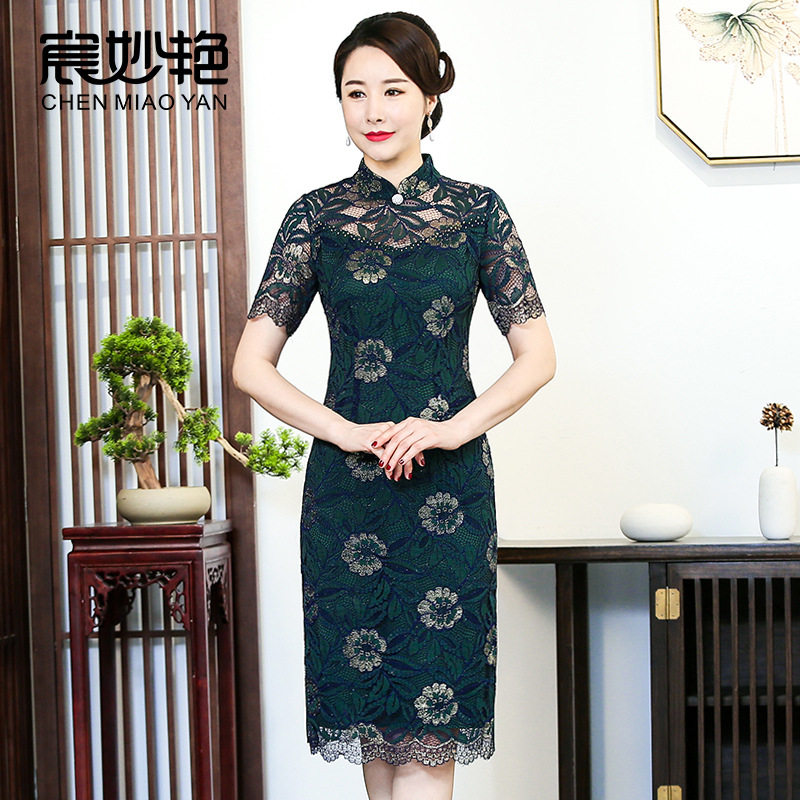 中老年妈妈装改良旗袍连衣裙女2旗袍