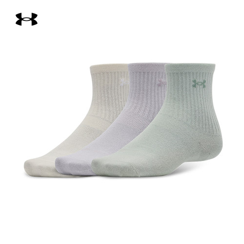 安德玛女子中筒袜运动袜-3双装