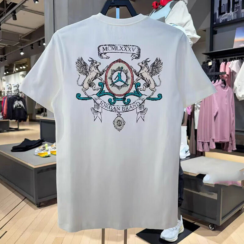 JORDAN耐克男子纯棉印花短袖T恤