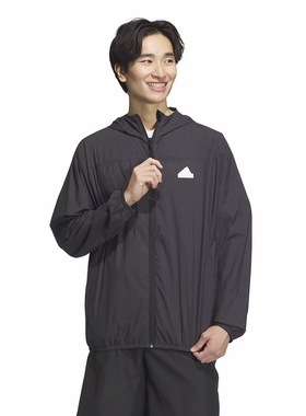 Adidas阿迪达斯新款男子防风衣连帽梭织休闲运动夹克外套IT3940