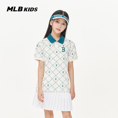 MLB男童女童复古满标休闲POLO衫