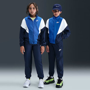 NIKE耐克男女大童25秋季梭织夹克外套束脚长裤休闲运动套装HQ9314