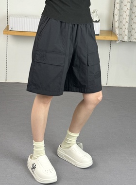 25新款MLB情侣短裤男女NY复古学院风字母刺绣梭织运动裤3ASMV0553