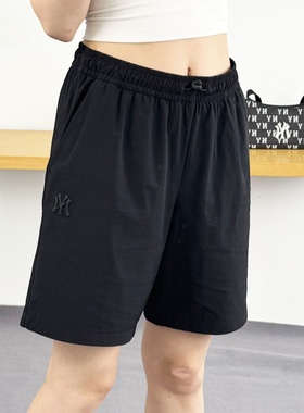 25新款MLB情侣短裤男女NY小标凉感速干梭织休闲运动裤3ASMB0153