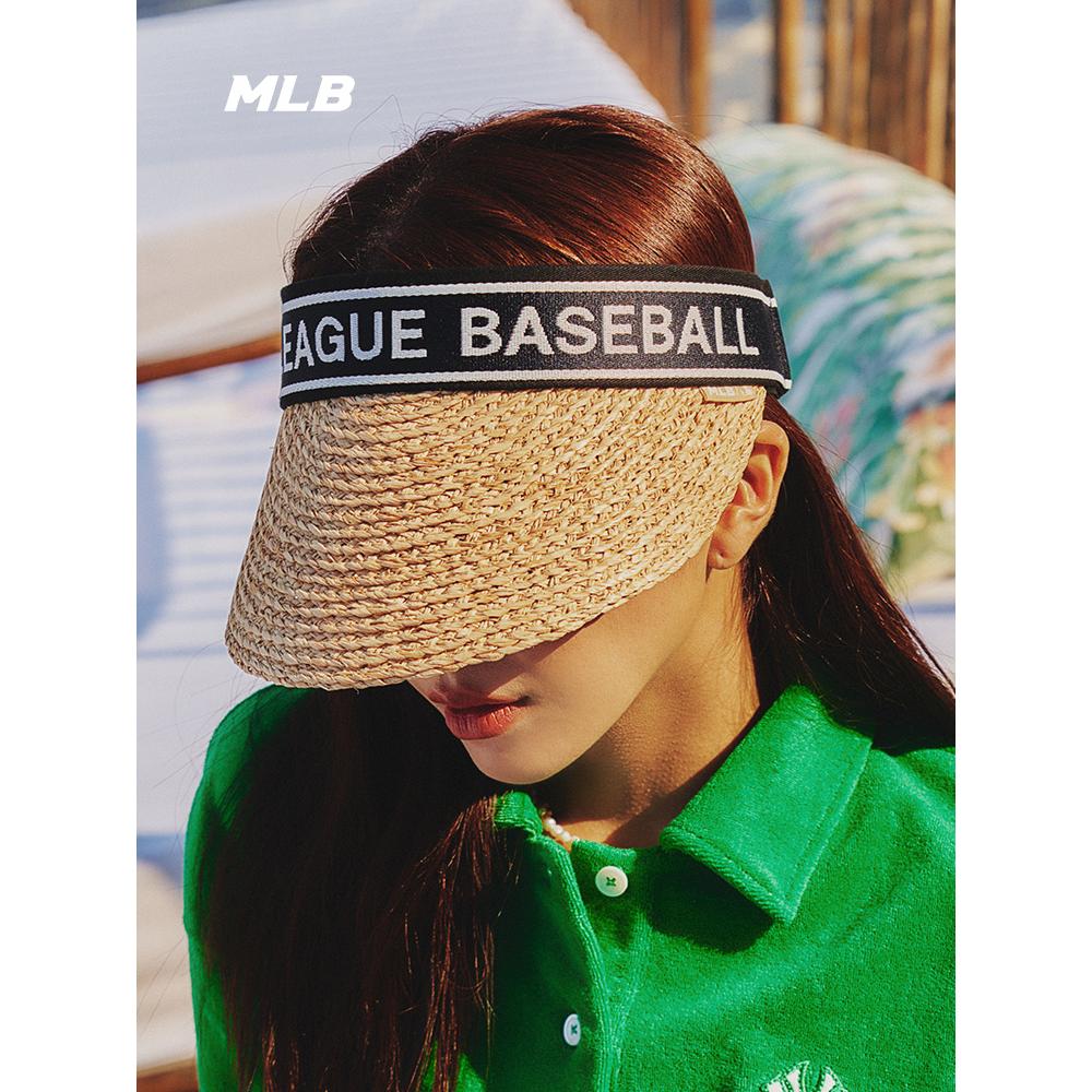 MLB男女百搭时尚空顶草编遮阳帽