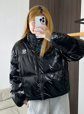 25冬季新款MLB女款羽绒服NY亮面短款面包服运动棉羽外套3FDJB0556