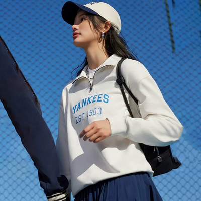 MLB男女立领运动卫衣套头衫