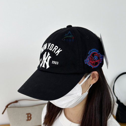 MLB棒球帽男女刺绣软顶鸭舌帽