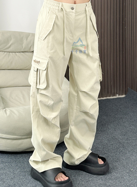 MLB长裤女25新款NY复古工装风凉感透气防泼水梭织运动裤3FWPV0154