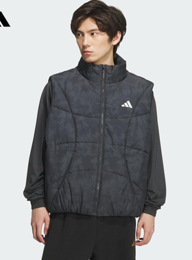 Adidas阿迪达斯BASKETBALL男子运动潮流棉马甲外套KC2754/KC2755