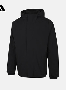 25冬季新款adidas阿迪达斯户外保暖连帽外套男防风梭织夹克KS6483