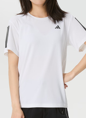 adidas阿迪达斯女26夏季新款潮流时尚圆领透气休闲短袖T恤KU8746