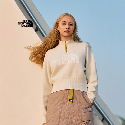 北面户外秋UE女款半高领保暖毛衣